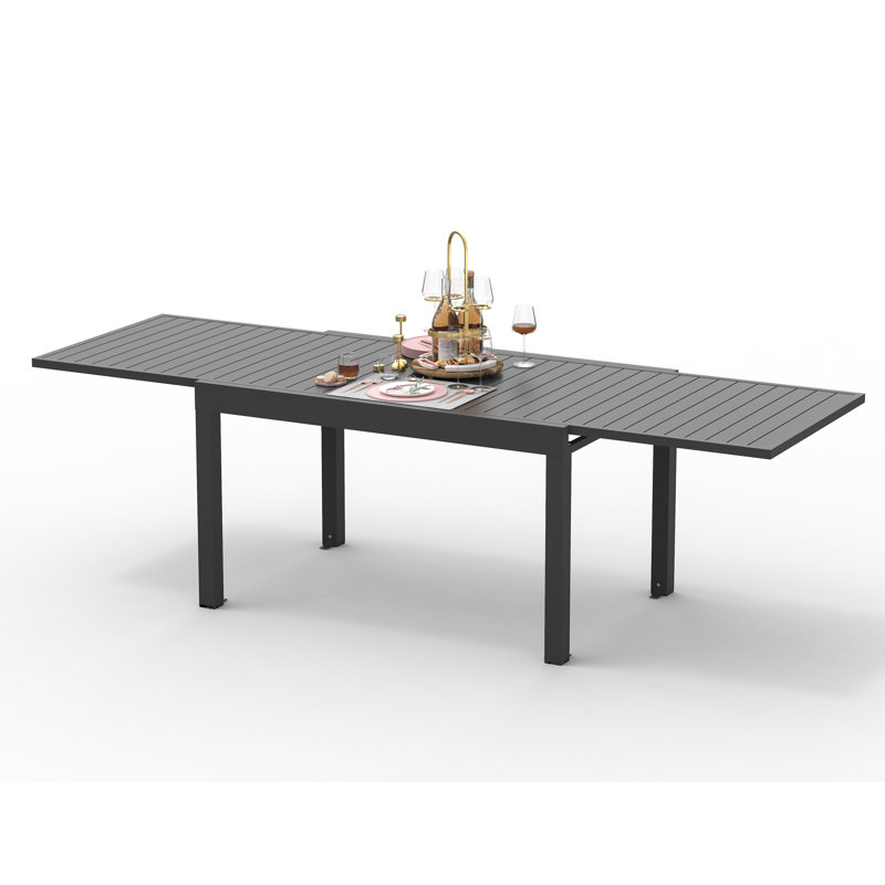 Malakah Rectangular Metal Outdoor Dining Table , 59.45'' in. W 37.4'' in. D