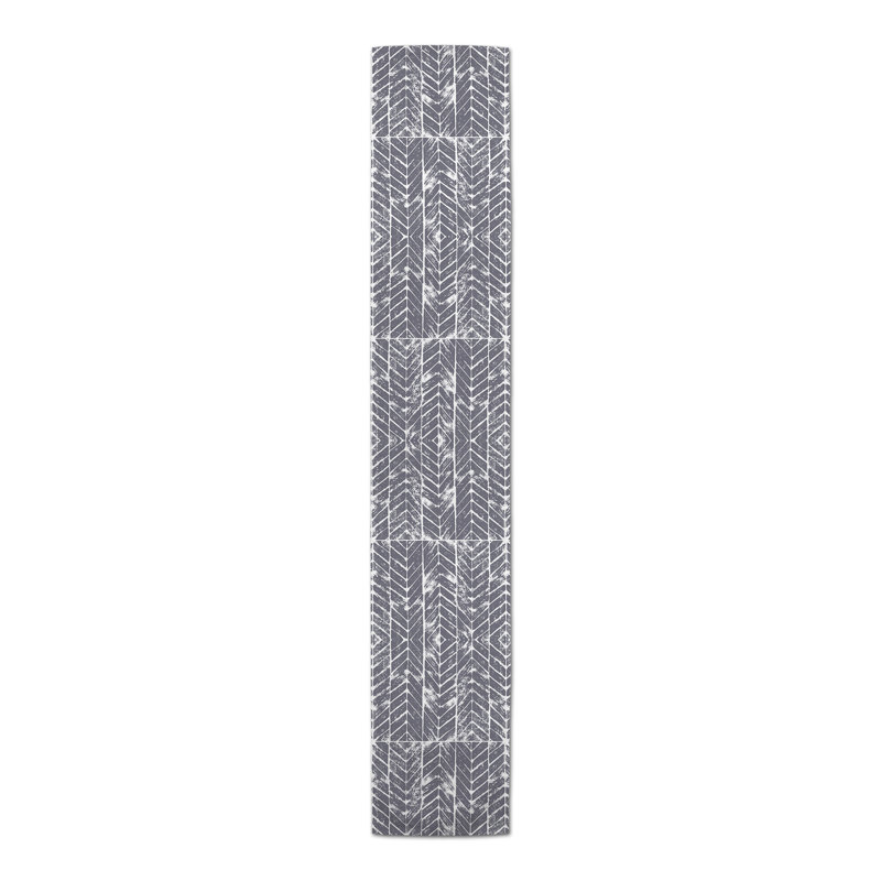 Fonville Chevron Table Runner, Dark Gray, 72" x 16"
