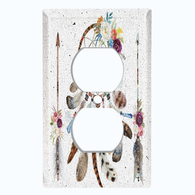 Patterned 1 - Gang Duplex Outlet Standard Wall Plate