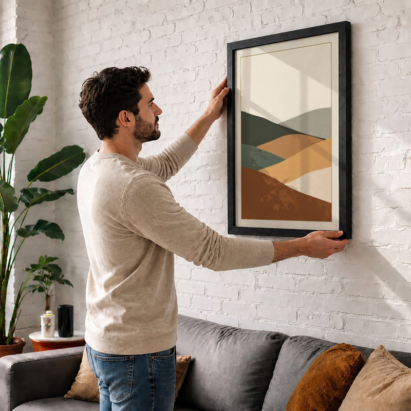 Earth Forms Geometric - Print, A1 - 84.1 x 59.4 cm, Black