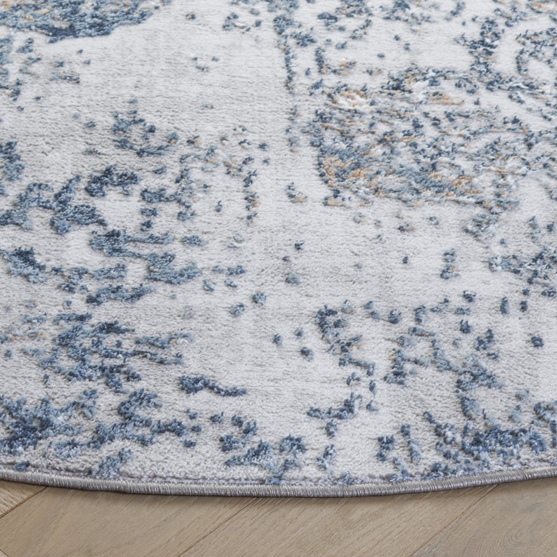 Plassie Performance Abstract Rug, Round 6'7"