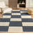 Abani Rugs Austin AUS110A Modern Black Ivory Navy Block Checkered Contemporary Area Rug-735994282