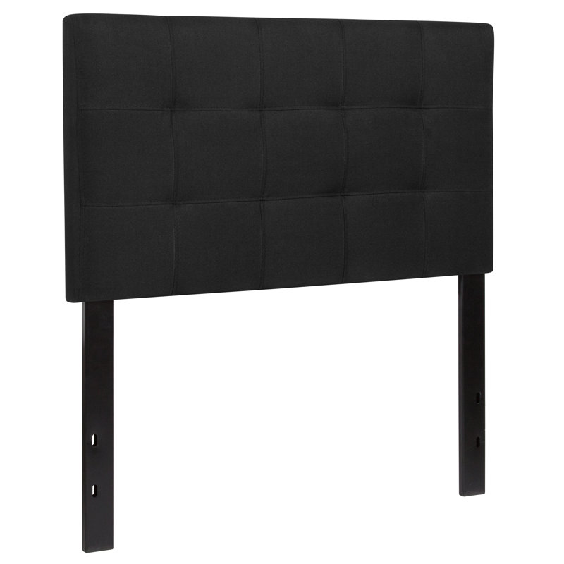 Tête de lit tapissier capitonnée Ciriaca, Noir, Simple
