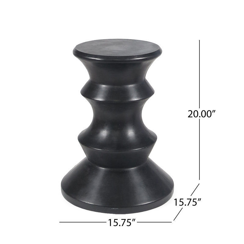 Stone Top End Table, Black