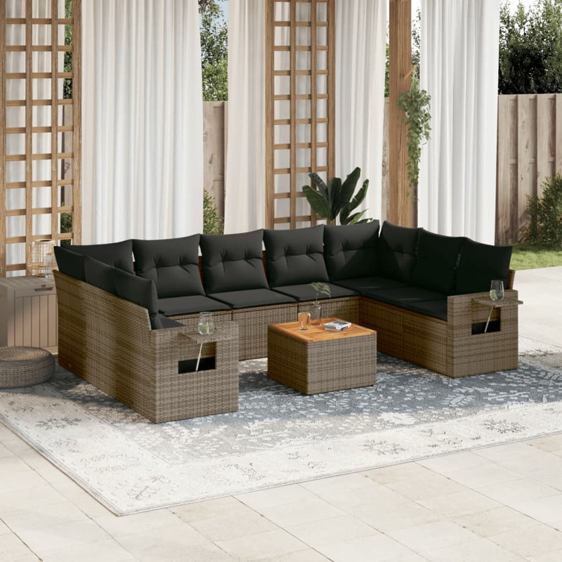 Ensemble de canapé de jardin Vidaxl gris