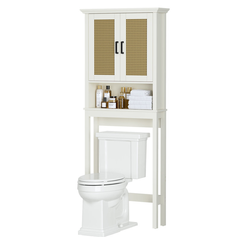 Rangement de porte autoportant en bois manufacturé Germell, Rattan