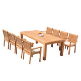 Canberra Outdoor 11 - Piece Teak Dining Set
