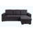 95"W Black Woven Fabric Reversible Sleeper Sectional Sofa With Storage Chaise Cup Holder Charging Ports And Pockets-440152977
