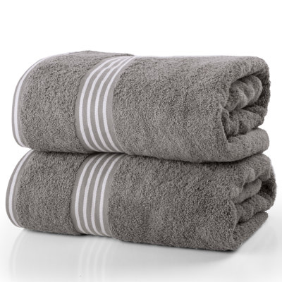 Lavish Home Bath Towels - 2PC 500GSM 100% Cotton Towel Set - 35x70in Extra Large Quick Drying Bath Towels - Absorbent Bath Sheets for Bathroom