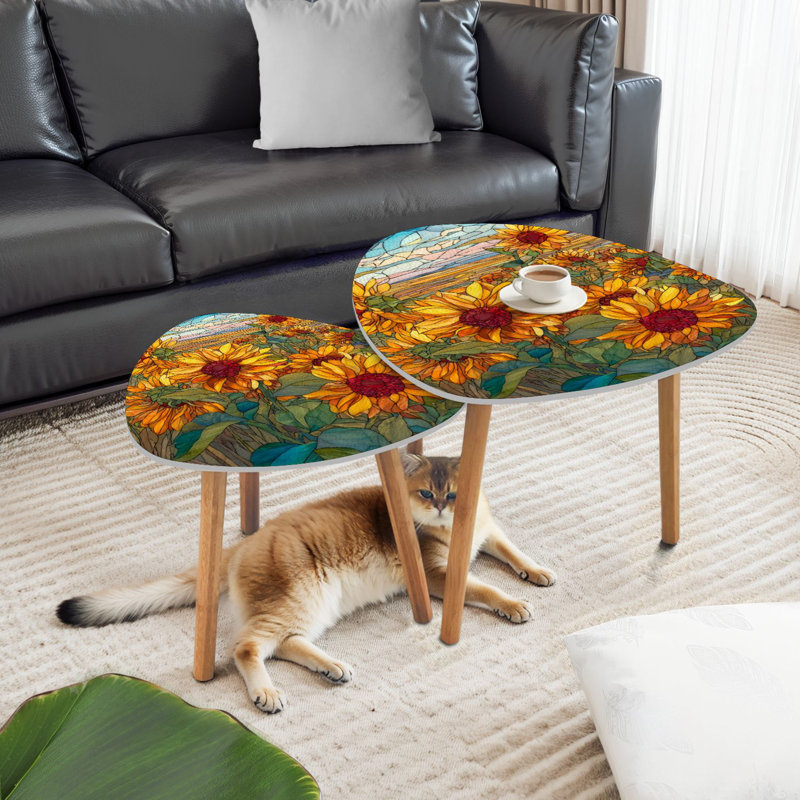 Ensemble de 2 tables basses gigognes Triangle