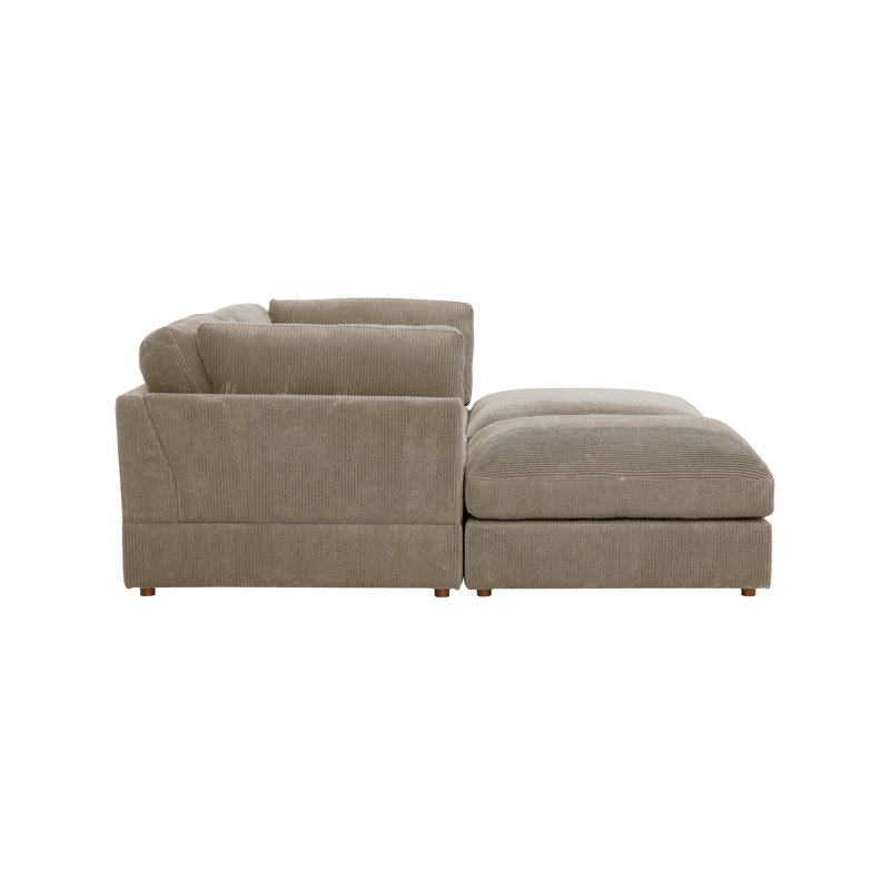 Canapé modulaire en velours côtelé Archensheen, Chameau