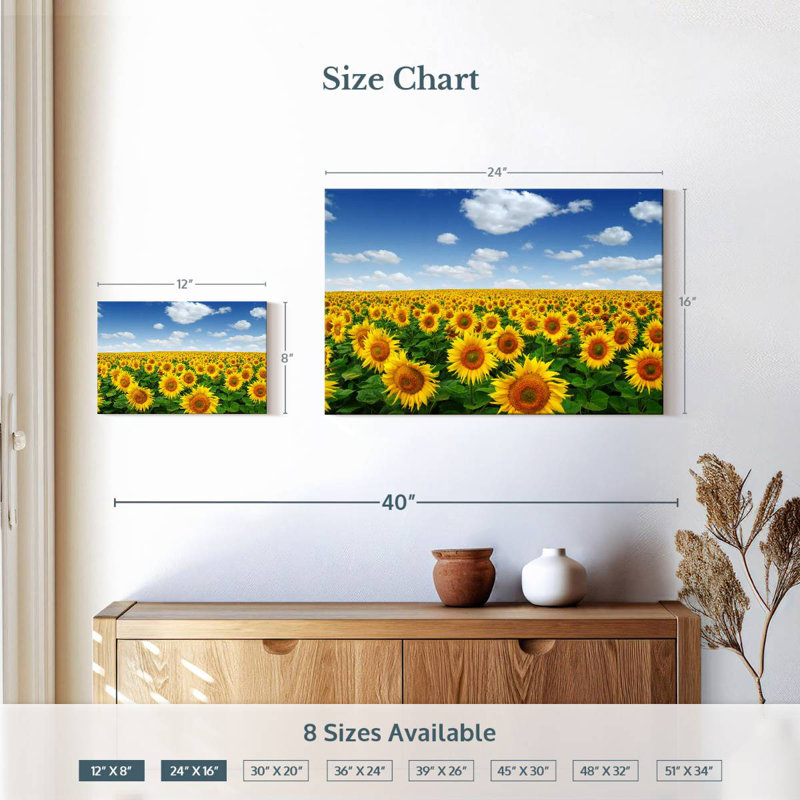 Horizon champ de tournesols Alvord, H 16 po x l 24 po