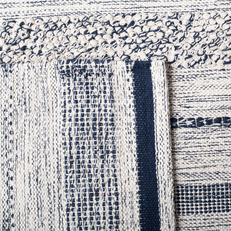 Dooley Hand Woven Cotton Striped Rug, Rectangle 4' x 6'
