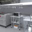 Table en acier inoxydable avec dosseret et roulettes AmGood. NSF.-90296352