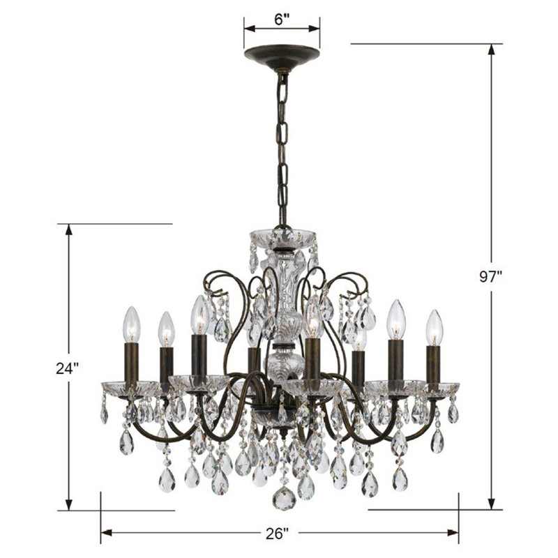 Jaylianiz 8 - Light Dimmable Empire Chandelier