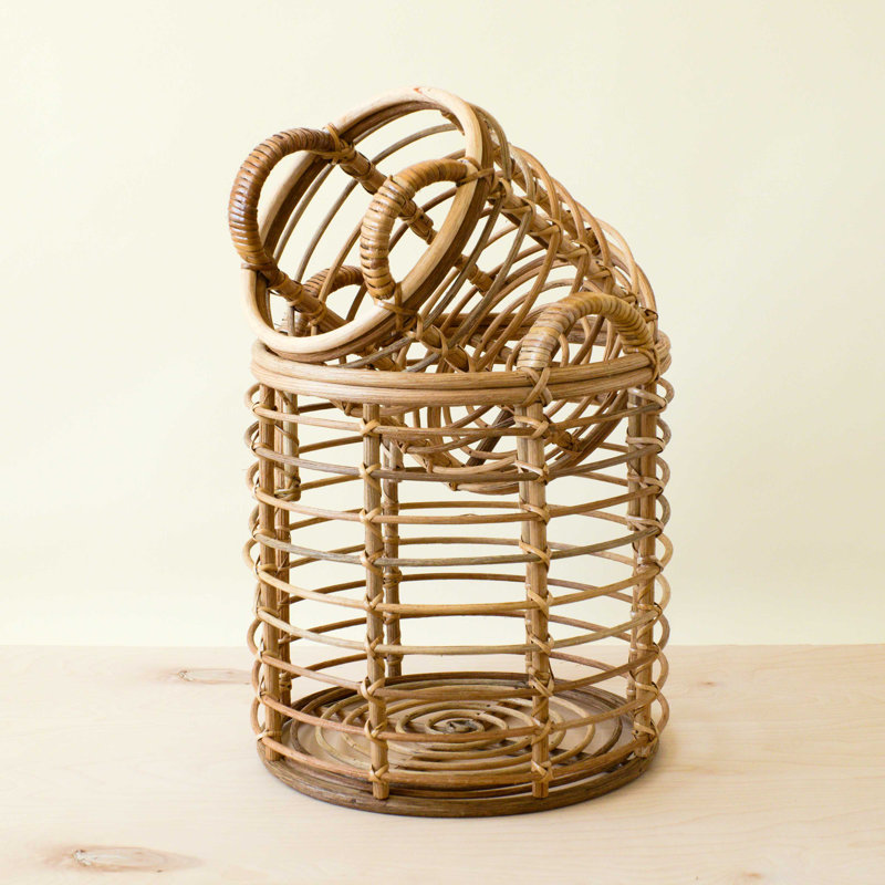 Rattan Cylinder Basket, nested set of 2
