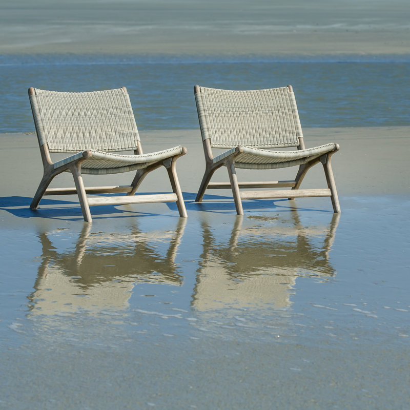 Almira Teak 2 - Person Patio Conversation Set, Driftwood Grey