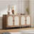 Buffet Cabinet With Storage, Kitchen Storage Cabinet With Rattan Doors, Accent Cabinet With Adjustable Shelf-371262212