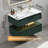 36" Floating Bathroom Vanity, Engineered Stone Top, Soft-Close Drawer, Night Light, White/Green Finish-1176167329