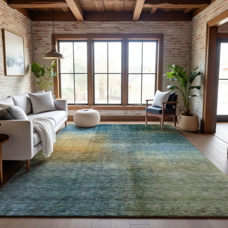 Premium Machine Washable Wayne AMF1096 Modern Rug, Rectangle 2 pi 6 po x 3 pi 10 po