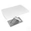 Extendable Modern Glossy Dining Table For 4-6 People, Featuring A Crossed Metal Base And Stainless Steel Tubes For Elegant And Durable Dining Experience