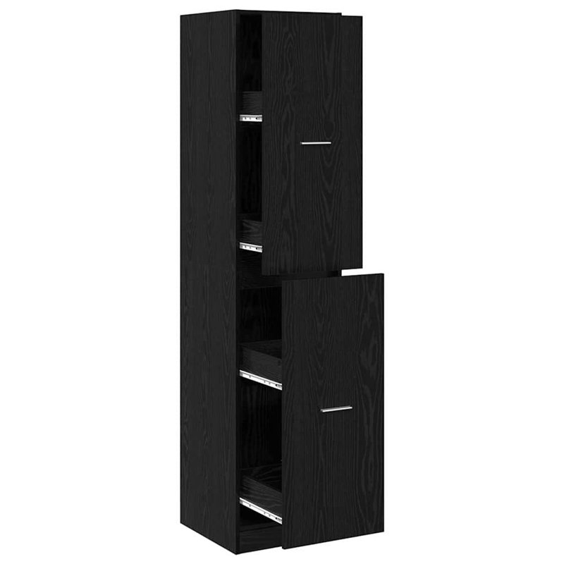 Apothecary Cabinet Engineered Wood, Black Oak, 174.5cm H x 41cm W x 40cm D