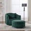Fauteuil d'appoint demi-tonneau et demi-canapé avec repose-pieds pivotant de 40,35 po de largeur sur 360 ° avec fonction pivotante