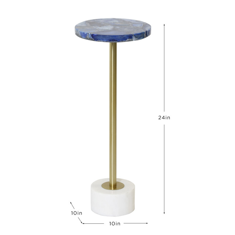 Table d'appoint Aurelia, Bleu, or et blanc