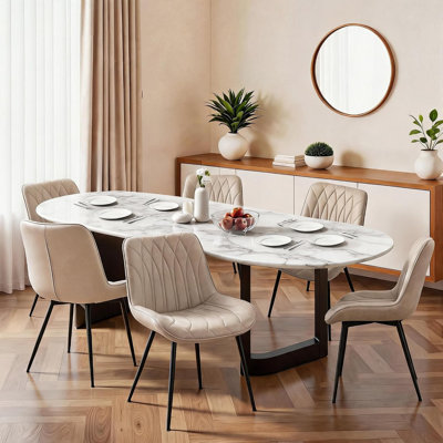 Mid-Century Modern Comfort Faux Leather Dining Chairs