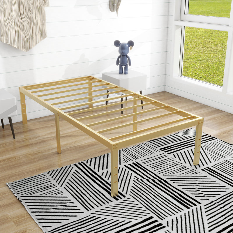 Base de lit plateforme en métal, Simple, Or