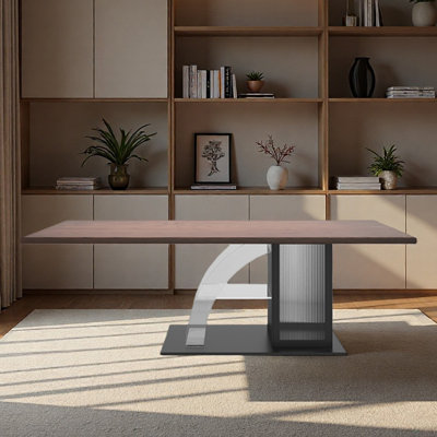 Bureau en bois massif avec pieds en métal
