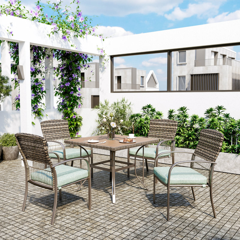 Ensemble de salle à manger pour 4 personnes 79,4 po Hainer Square, Vert