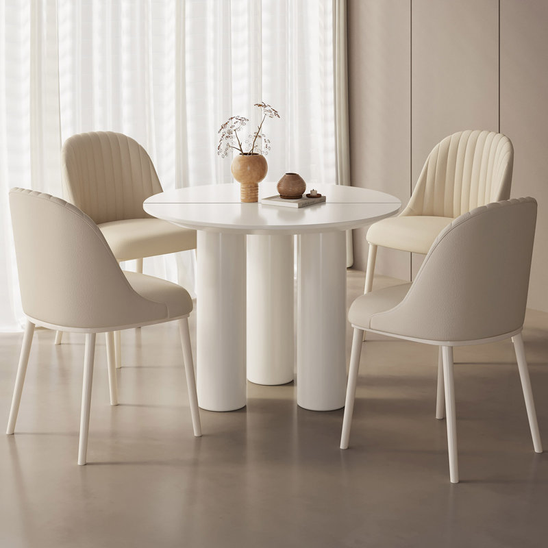 Ensemble de table de salle à manger 39,37 po Modern, H 29,72 po x L 39,37 po x l 39,37 po, 5 pièces: table, 4 chaises