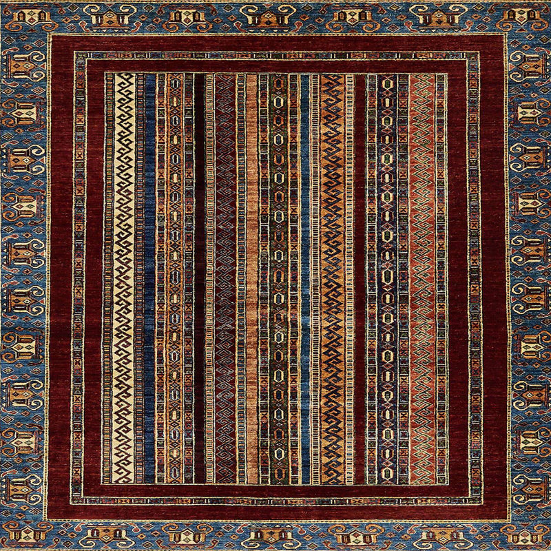 Tapis abstrait moderne 666, Carré 6 pi