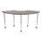 Structure Series 1/3 Round 65" x 30" Adjustable Height Mobile Collaborative Activity Table with Casters-51404088-51404089