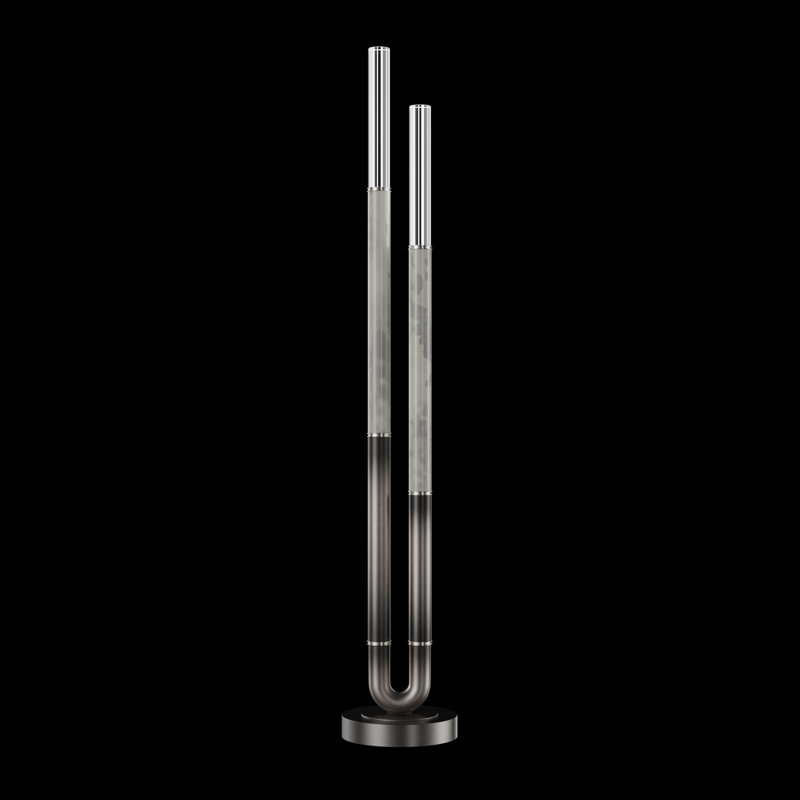 Antonia 71.5"H Floor Lamp, Ombre Silver/Nickel/Smoke