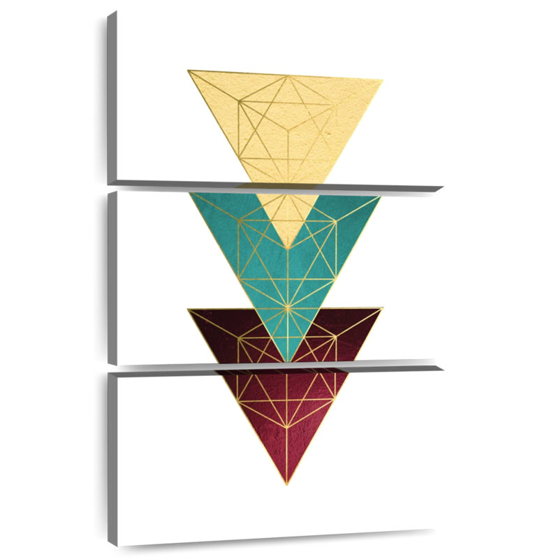 Avery Teal Yellow Burgundy III, 74" H x 48" W
