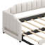 Lit de jour rembourré extensible avec deux tiroirs de rangement et lumière DEL-2133729965