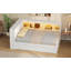 Lit de jour en bois pleine grandeur avec tablettes de rangement, USB, DEL et 2 tiroirs, blanc (ETA: 1/18)-1194467098