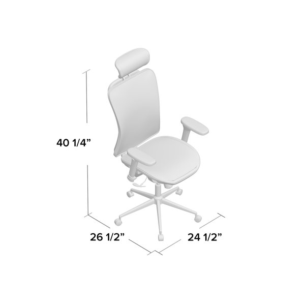 Ergonomic office chair Unique ERGOTECH white frame - white construction,  white mesh seat and backrest