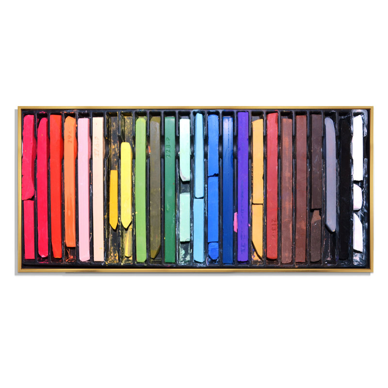 Color Paradigm of Art Sticks - Peinture sur toile, Cadre doré, H 24 po x l 36 po x P 1 po