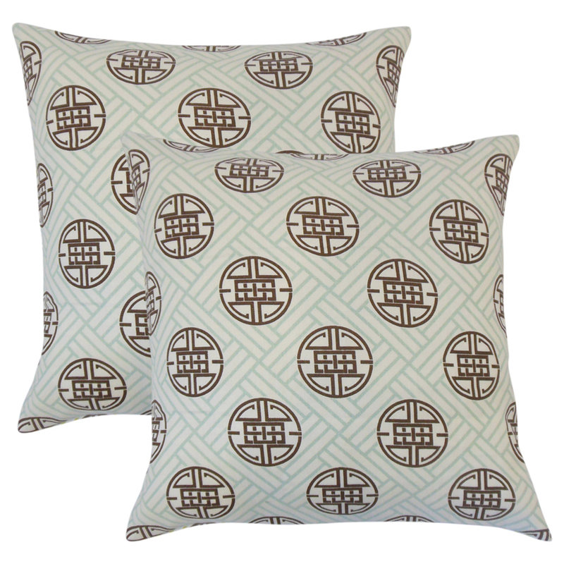Coussin décoratif géométrique en lin, Surf
