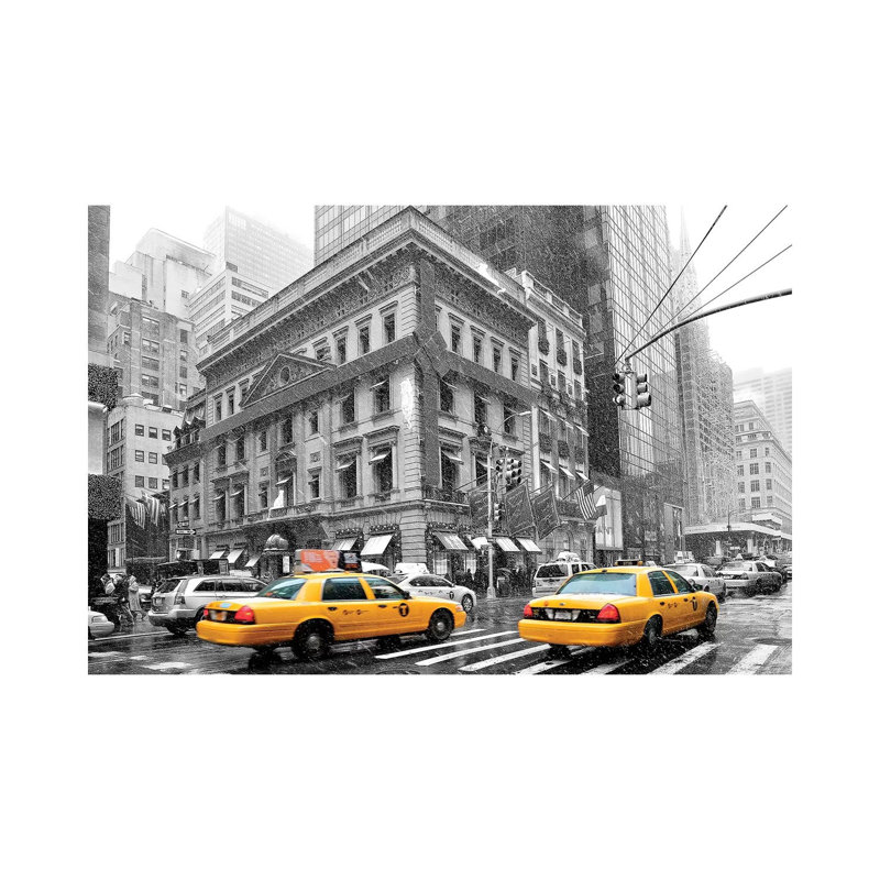 Fifth Avenue Yellow Cab par Susanne Kremer - Photographie sur toile tendue, H 18 po x l 26 po x P 1,5 po