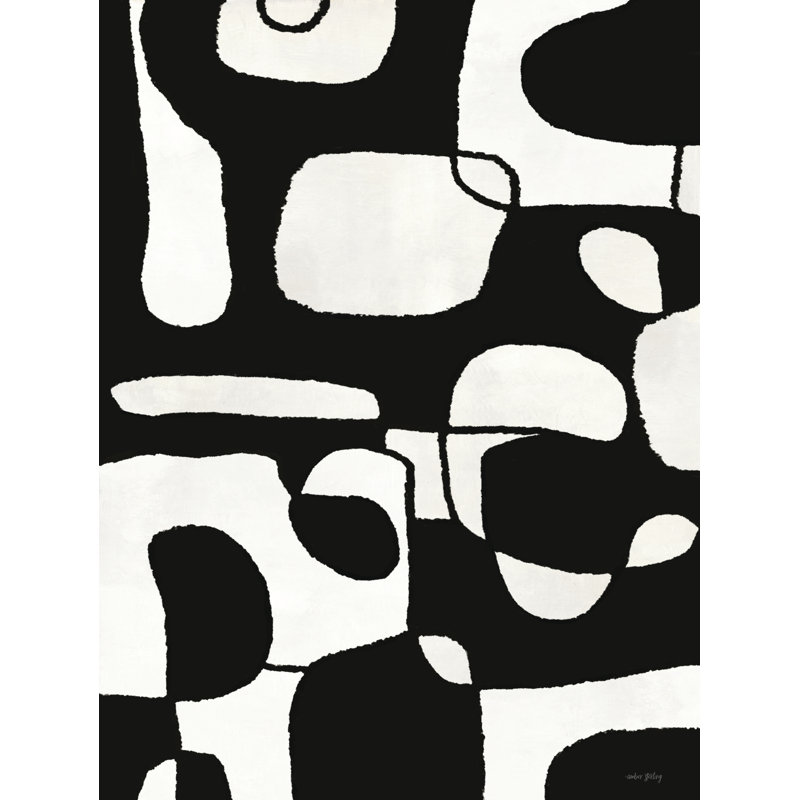«Interlocking I» par Amber Sterling, Pas de tapis, Cadre noir simple, papier, H 32 po x l 32 po