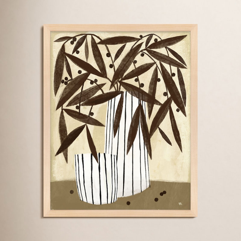 Dry Flowers Painting by StudioM, Maple Framed, 38" H x 30" W x 1.25" D