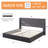 Lift Up Storage Bed Frame / Vertical Channel Tufted Headboard-1614852997-1614852995