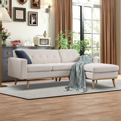 2-Piece 83.1'' Wide Right Hand Facing Upholstered Sofa & Chaise Sectional with Solid Wood Leg -  George Oliver, 435ADF573B804FC896652AE1D5F837E2