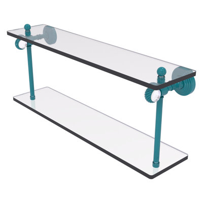 Pacific Grove Collection Inch Two Tiered Glass Shelf with Twisted Accents PG
