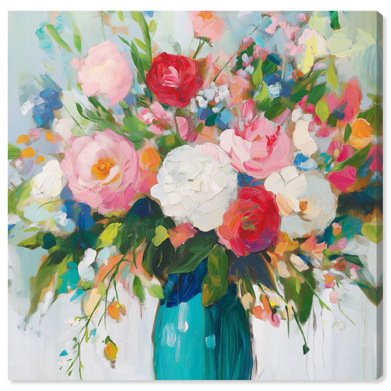 Nature's Colorful Wrapped Canvas Flower Vases Art, 20" x 20"