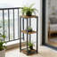 Support à plantes à 3 niveaux pour plantes d'intérieur, tablette d'angle de 32,5 pouces avec table d'appoint multifonctionnelle, présentoir en bois et en métal peu encombrant pour la décoration intérieure